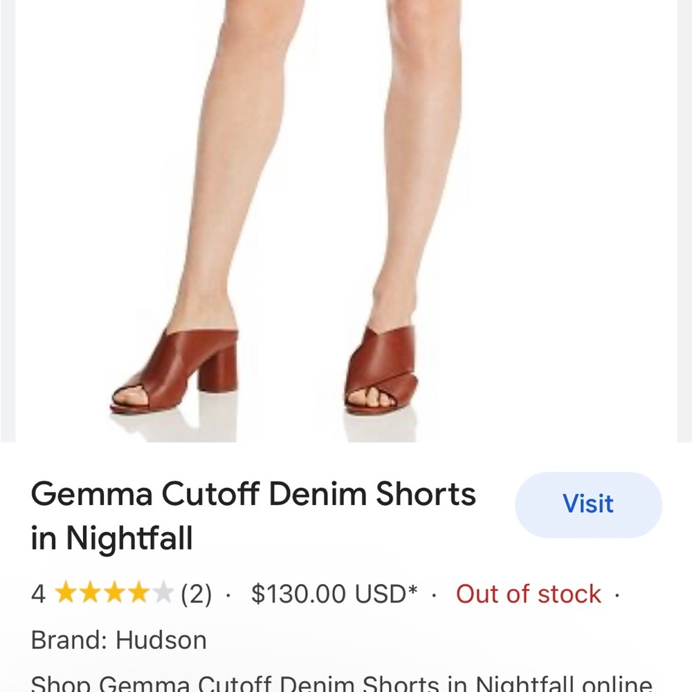 Hudson Gemma short mid rise jean shorts size 27